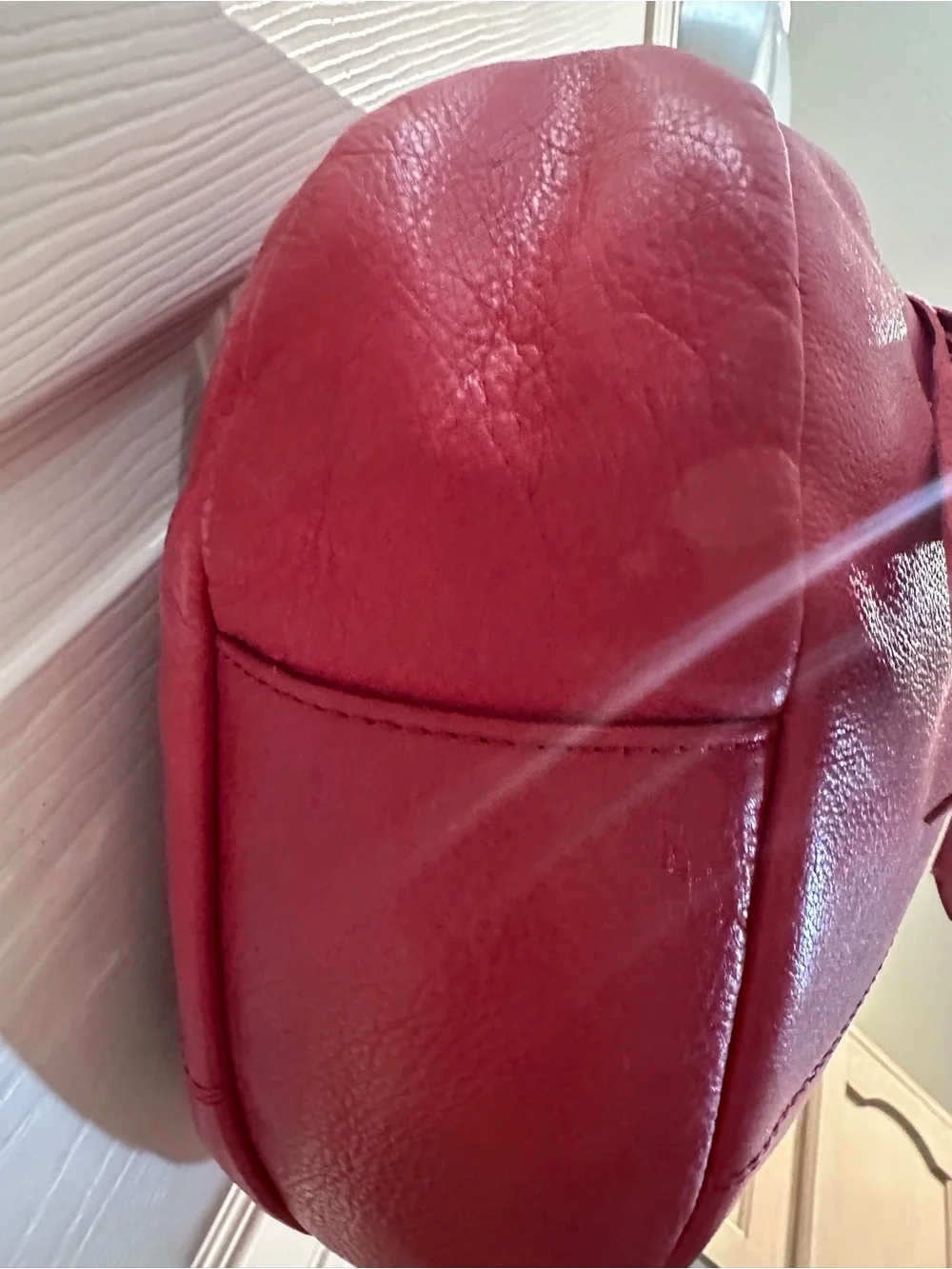 Lucky Brand Red Leather Hobo Shoulder Bag